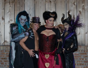 Hades, Hatter, Queen of Hearts and Maleficent          